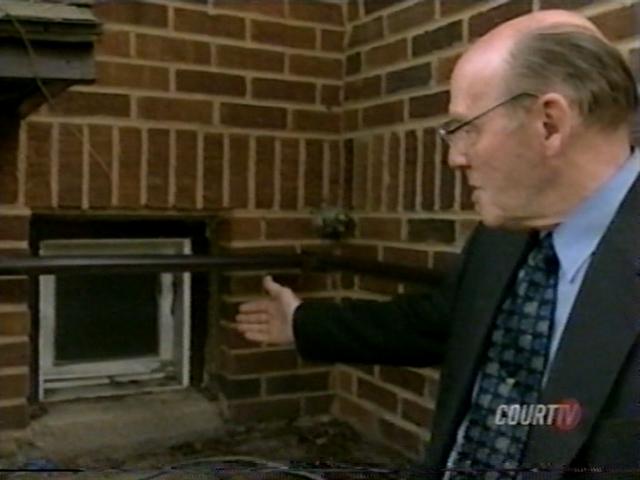 [2003-05-10 Court TV - The System, 'JonBenet: A Second Look' - Smit: 'On a lot of these older houses, the windows leading into the basement are not alarmed and that drew my attention to this window on the north side of the house. It's a small window leading into the basement. When we inspected the photographs we did see something very interesting.']