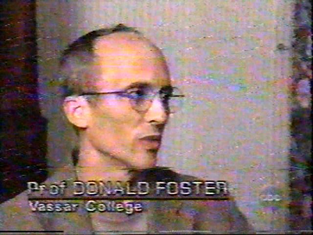 PROF DONALD FOSTER Use of language, grammar, source material, borrowings, political or religious opinions and anything that might enter in to making a piece ... - 09-1998-006