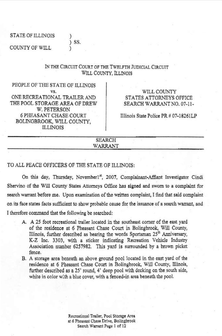 [11-01-2007 Search Warrant Page 1]