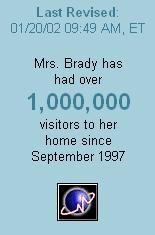 [Mrs. Brady's URL hits the ONE MILLION VISITOR MARK]