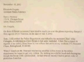 [Kathleen Savio's letter dated November 12, 2002 to the Illinois States Attorney with a plea for help against Drew Peterson]