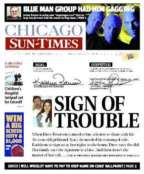 [January 25, 2008 Front Cover of the Sun-Times - www.suntimes.com]