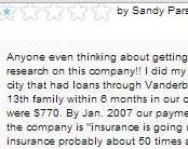[Sandy Parsons posting online regarding Vanderbilt loans]