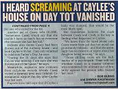 [GLOBE ARTICLE 'I Heard Screaming at Caylee's House - On Day Tot Vanished' 09-01-2008]
